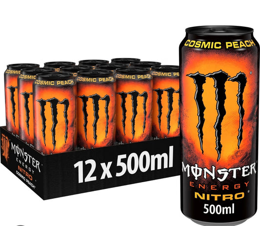 Monster Energy Drink Nitro Cosmic Peach NEW 12x500ml Price Marked